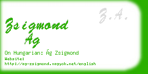 zsigmond ag business card